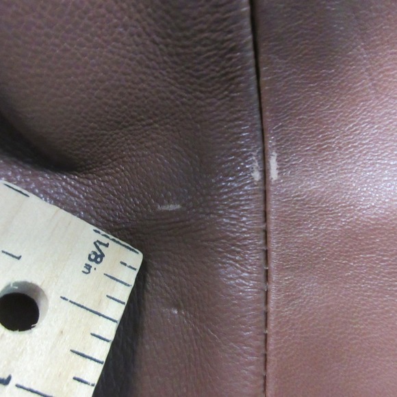 Cole Haan Brown Genuine Lambskin Leather Jacket Womens 2X Zip Biker Moto 1008 - Picture 11 of 16